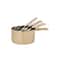 Hello Honey® Brass 4-Piece Stainless Steel Measuring Cup Set with Etched Flowers & Twig Shaped Handles